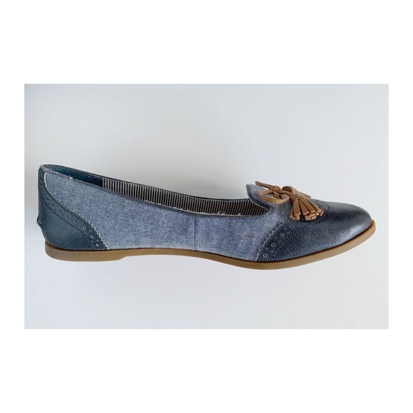 Sperry Gray Denim and Navy Tassel Flats - Picture 3 of 6